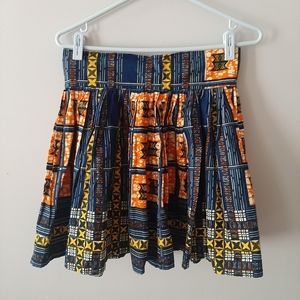 African print mini skirt